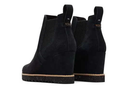 Women WomenMaddie Black Leather Wedge Boot Black TOMS Boots and Booties