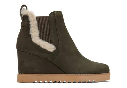 Women WomenMaddie Olive Nubuck Wedge Boot Tarmac Olive TOMS Boots and Booties Women WomenMaddie Olive Nubuck Wedge Boot Tarmac Olive TOMS Boots and Booties