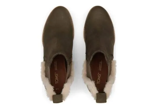 Women WomenMaddie Olive Nubuck Wedge Boot Tarmac Olive TOMS Boots and Booties