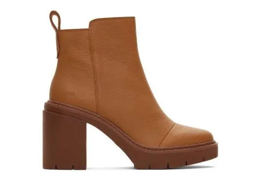 Women WomenRya Tan Leather Heeled Boot Tan TOMS Boots and Booties