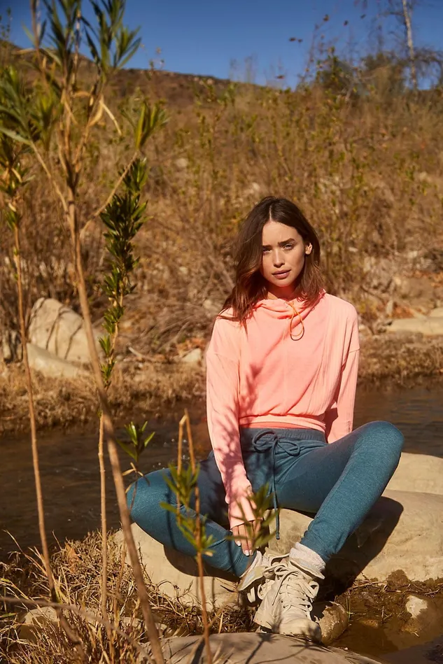 Women Workout Tops Free People Tap In Layering Top Papaya Punch