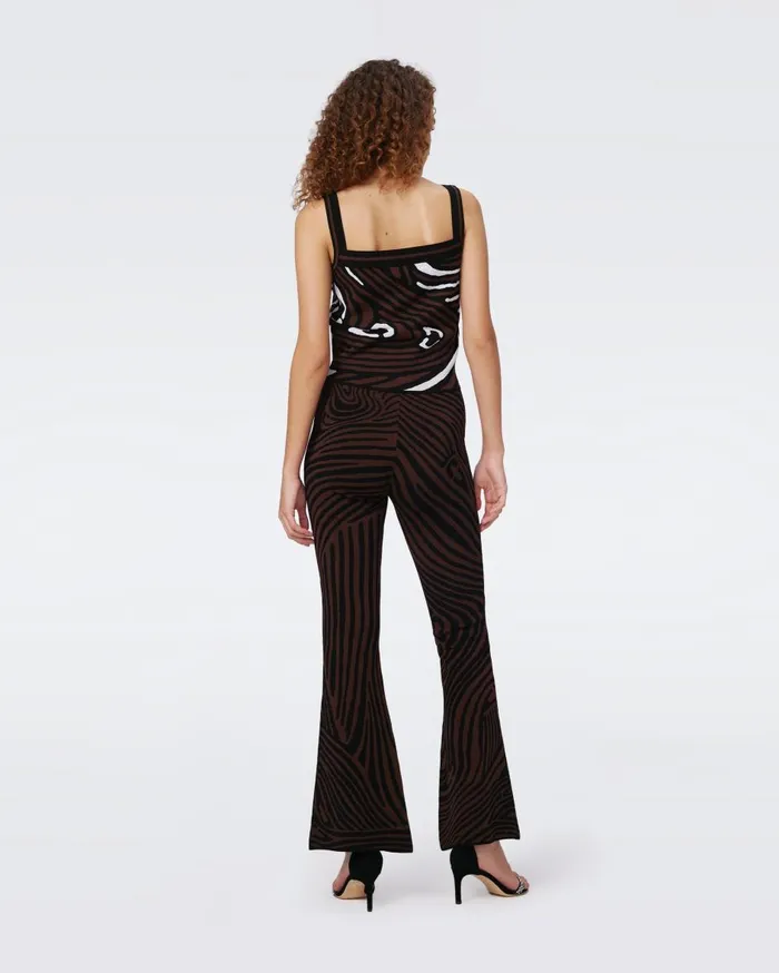Women Wynn Knit Jacquard Pants Floating Curve Black DVF Pants and Shorts