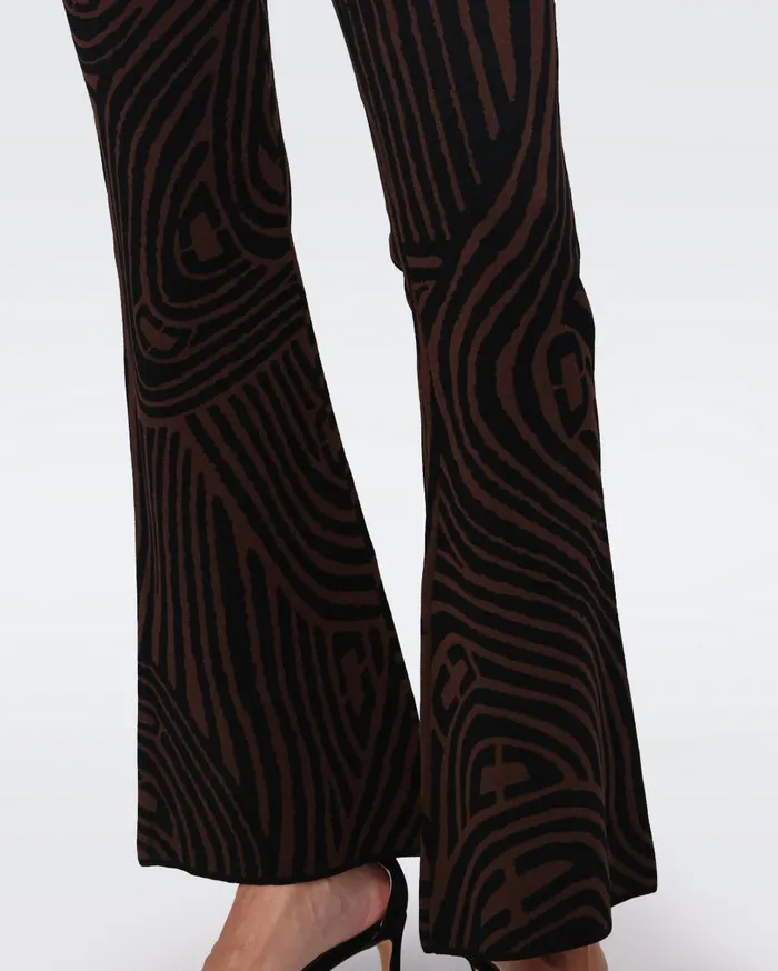 Women Wynn Knit Jacquard Pants Floating Curve Black DVF Pants and Shorts