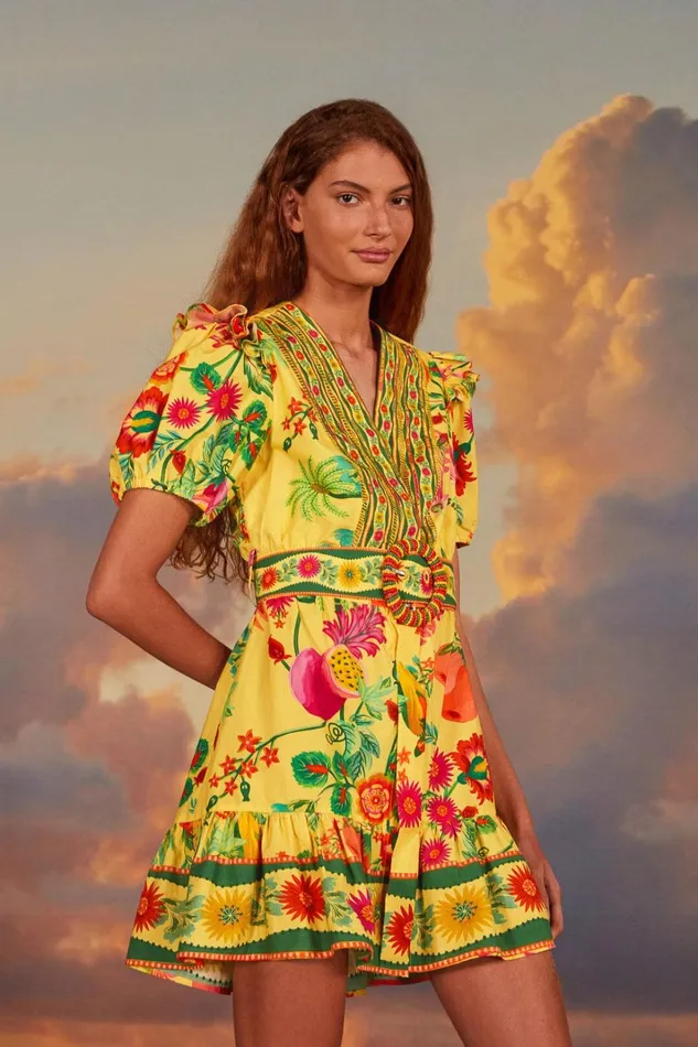 Women Yellow Delicate Fruit Garden Organic Cotton Mini Dress Delicate Fruit Garden Yellow FARM Rio Mini Dresses Women Yellow Delicate Fruit Garden Organic Cotton Mini Dress Delicate Fruit Garden Yellow FARM Rio Mini Dresses