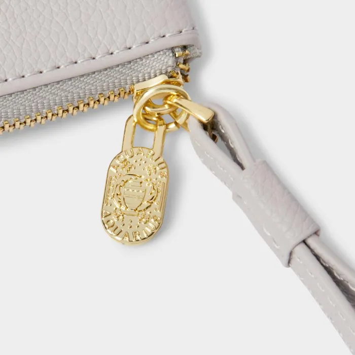 Women Zodiac Collection Katie Loxton Zodiac Wristlet Pouch 039Aquarius039 In Luna Grey 8211 Clutch Bag
