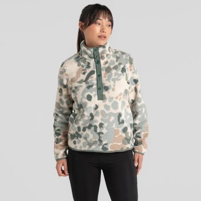 Womens Half Zip Fleece Craghoppers Eabha Overhead Frosted Pine Print