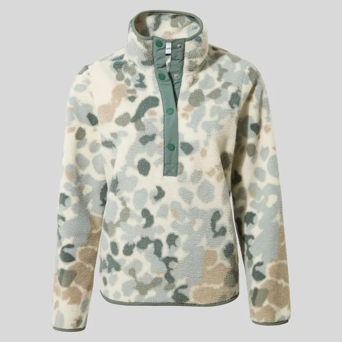 Womens Half Zip Fleece Craghoppers Eabha Overhead Frosted Pine Print Womens Half Zip Fleece Craghoppers Eabha Overhead Frosted Pine Print