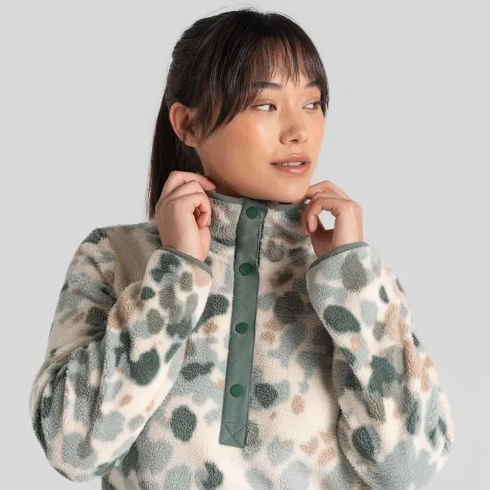 Womens Half Zip Fleece Craghoppers Eabha Overhead Frosted Pine Print Womens Half Zip Fleece Craghoppers Eabha Overhead Frosted Pine Print