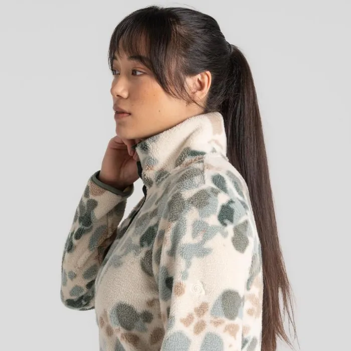 Womens Half Zip Fleece Craghoppers Eabha Overhead Frosted Pine Print Womens Half Zip Fleece Craghoppers Eabha Overhead Frosted Pine Print