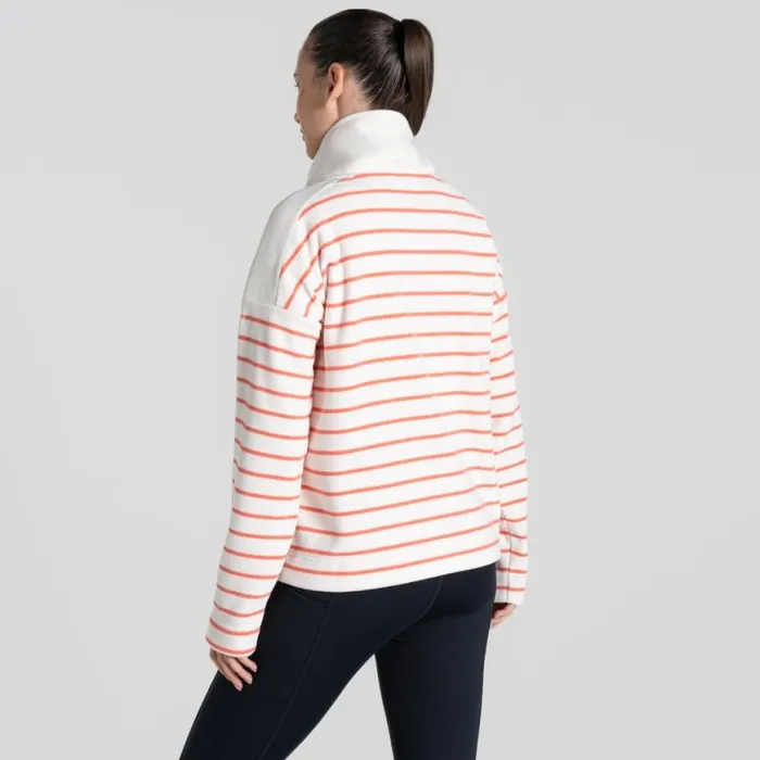 Womens Half Zip Fleece Craghoppers Lily Half Zip Fleece Deep Coral Stripe Womens Half Zip Fleece Craghoppers Lily Half Zip Fleece Deep Coral Stripe