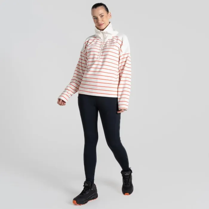 Womens Half Zip Fleece Craghoppers Lily Half Zip Fleece Deep Coral Stripe Womens Half Zip Fleece Craghoppers Lily Half Zip Fleece Deep Coral Stripe