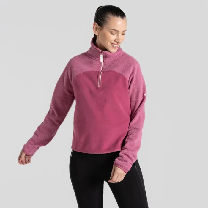 Womens Half Zip Fleece Craghoppers Selina Half Zip Fleece Dusky Hibiscus