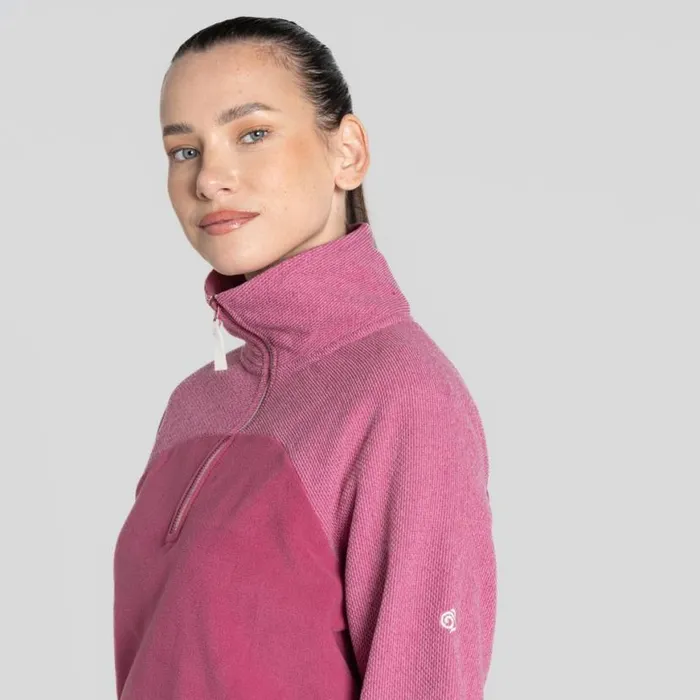 Womens Half Zip Fleece Craghoppers Selina Half Zip Fleece Dusky Hibiscus