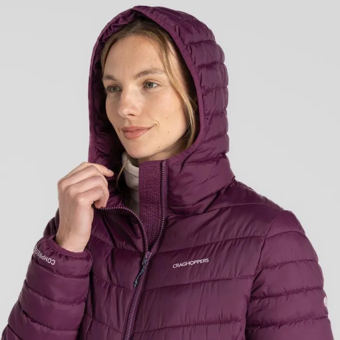 Womens Insulated Jackets Craghoppers Compresslite VIII Hooded Jacket Beet Womens Insulated Jackets Craghoppers Compresslite VIII Hooded Jacket Beet