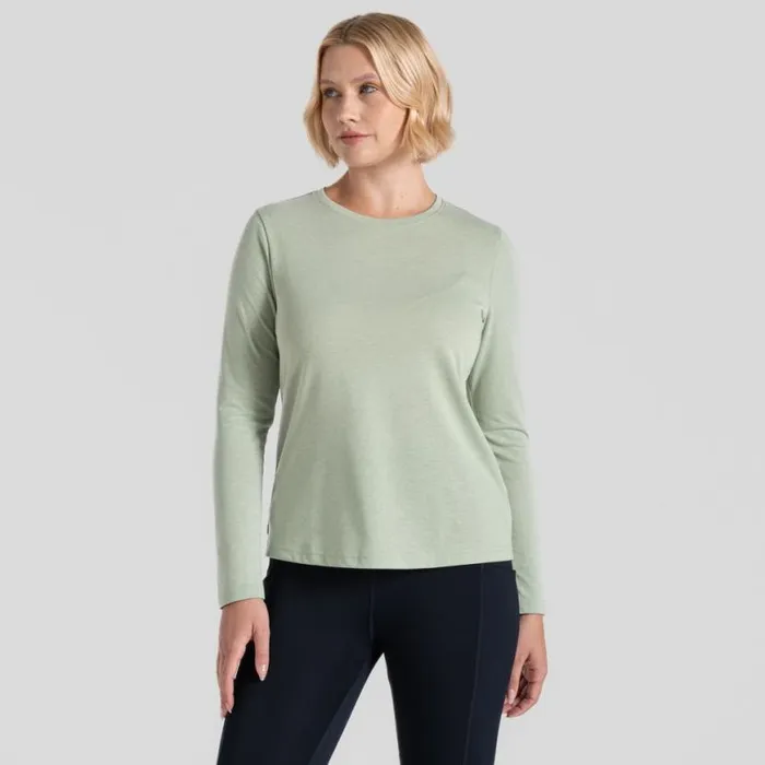 Womens Long Sleeve Craghoppers NosiLife Akona Long Sleeved Top Bud Green Marl Womens Long Sleeve Craghoppers NosiLife Akona Long Sleeved Top Bud Green Marl