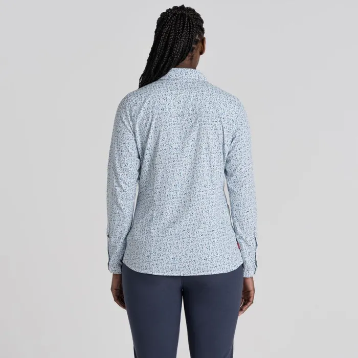 Womens Long Sleeve Craghoppers NosiLife Fara Long Sleeved Shirt Mediterranean Blue Print Womens Long Sleeve Craghoppers NosiLife Fara Long Sleeved Shirt Mediterranean Blue Print