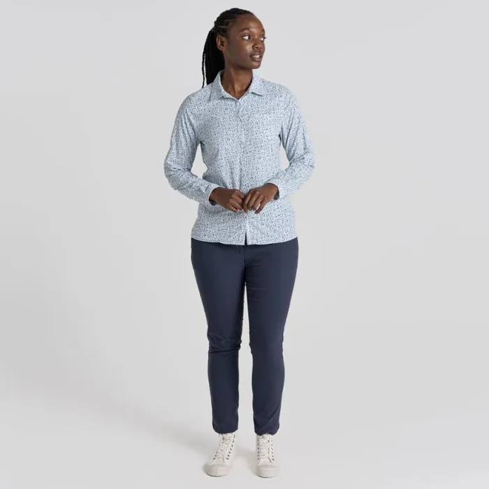 Womens Long Sleeve Craghoppers NosiLife Fara Long Sleeved Shirt Mediterranean Blue Print Womens Long Sleeve Craghoppers NosiLife Fara Long Sleeved Shirt Mediterranean Blue Print