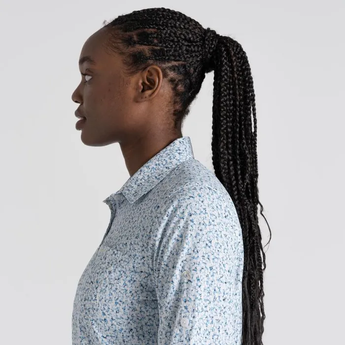Womens Long Sleeve Craghoppers NosiLife Fara Long Sleeved Shirt Mediterranean Blue Print Womens Long Sleeve Craghoppers NosiLife Fara Long Sleeved Shirt Mediterranean Blue Print