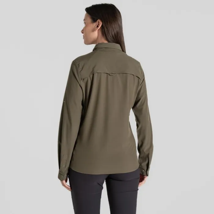 Womens Long Sleeve Craghoppers NosiLife Pro Long Sleeved Shirt III Wild Olive