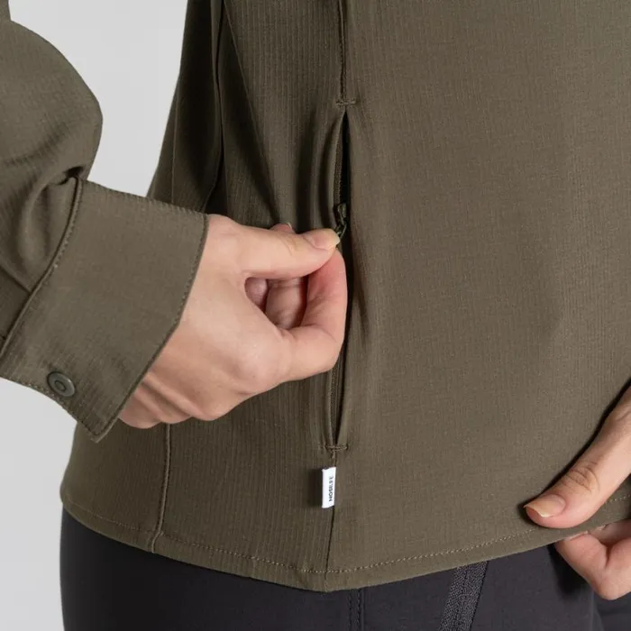 Womens Long Sleeve Craghoppers NosiLife Pro Long Sleeved Shirt III Wild Olive
