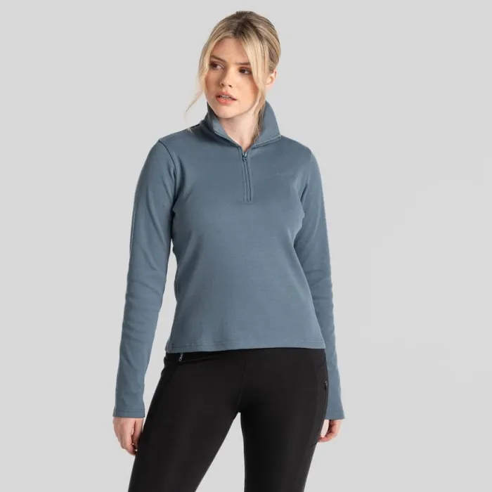 Womens Long Sleeve Craghoppers Orlaith Half Zip Long Sleeved Top Winter Sky