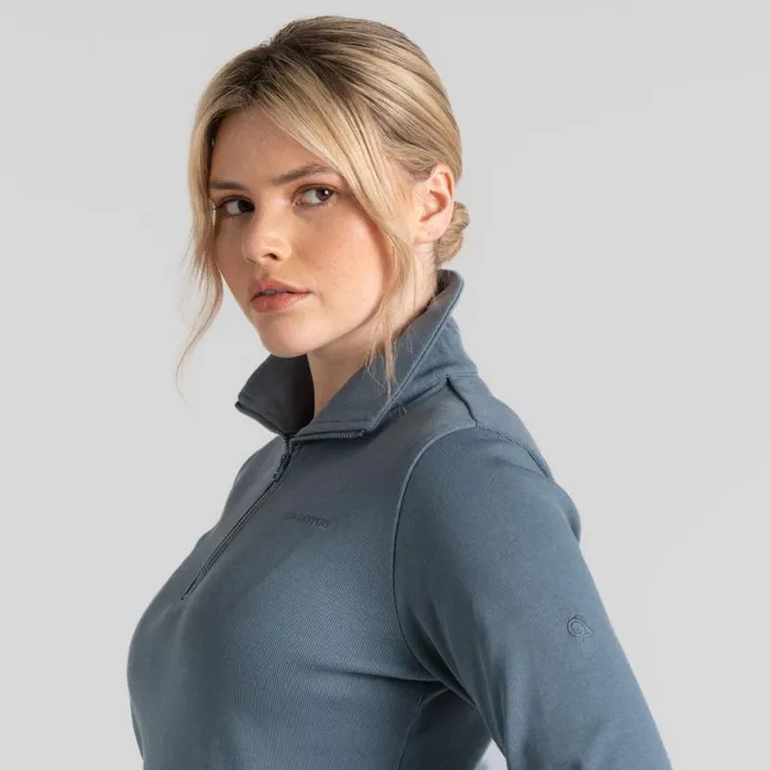 Womens Long Sleeve Craghoppers Orlaith Half Zip Long Sleeved Top Winter Sky Womens Long Sleeve Craghoppers Orlaith Half Zip Long Sleeved Top Winter Sky