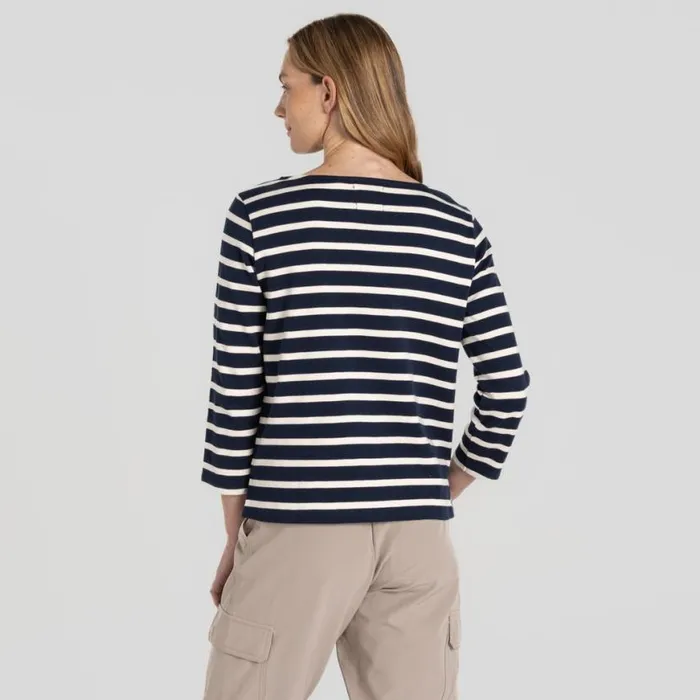 Womens Long Sleeve Craghoppers Painne Long Sleeve Top Blue Navy Stripe Womens Long Sleeve Craghoppers Painne Long Sleeve Top Blue Navy Stripe