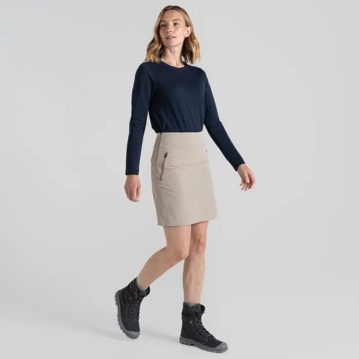 Womens Skirts and Dresses Craghoppers Nosilife Pro Skort II Soft Mushroom Womens Skirts and Dresses Craghoppers Nosilife Pro Skort II Soft Mushroom