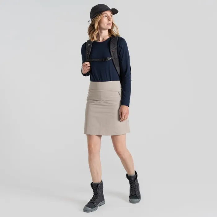Womens Skirts and Dresses Craghoppers Nosilife Pro Skort II Soft Mushroom Womens Skirts and Dresses Craghoppers Nosilife Pro Skort II Soft Mushroom