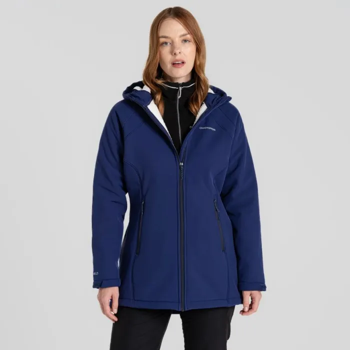 Womens Softshell Jackets Craghoppers Gwen Hooded Jacket Indigo Blue