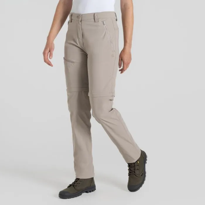 Womens Zip Off Trousers Craghoppers NosiLife Pro Convertible Trouser III Soft Mushroom