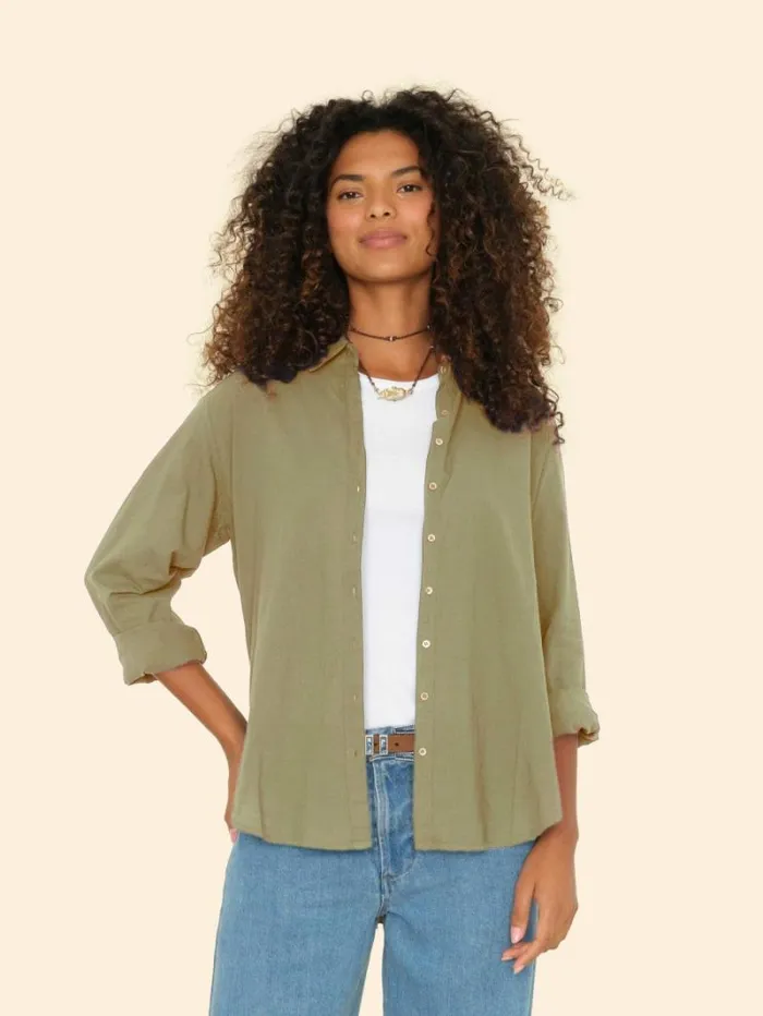 Xirena Dark Seagrass Beau Shirt Women Shirts