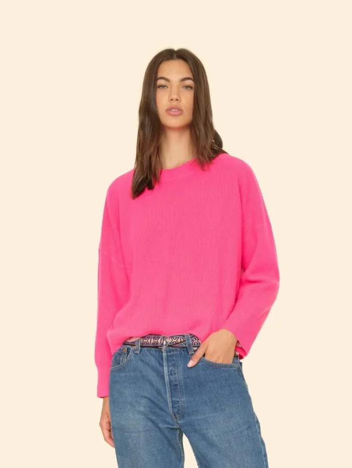 Xirena Dayglo Pink Alfie Sweater Women Sweaters and Jackets