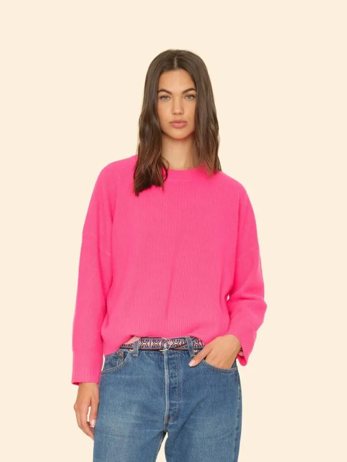 Xirena Dayglo Pink Alfie Sweater Women Sweaters and Jackets