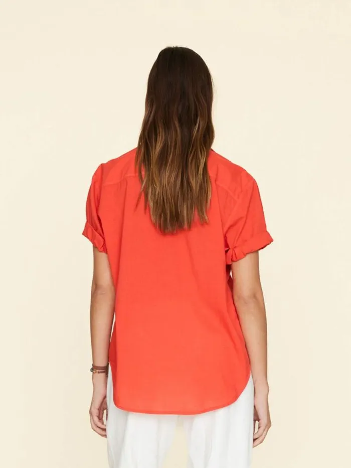 Xirena Orange Sunset Channing Shirt Women Shirts