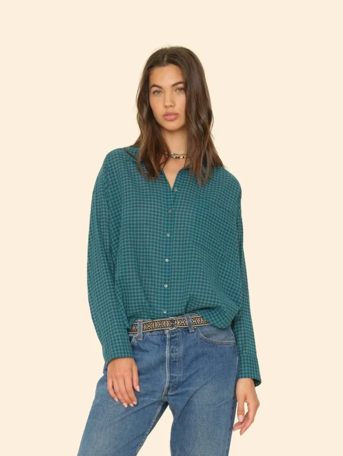 Xirena Pine Sky Jordy Plaid Shirt Women Shirts