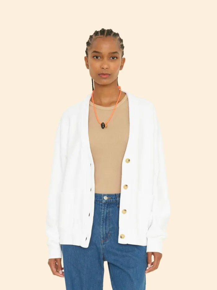 Xirena White Benny Cardigan Women Sweats and Tees