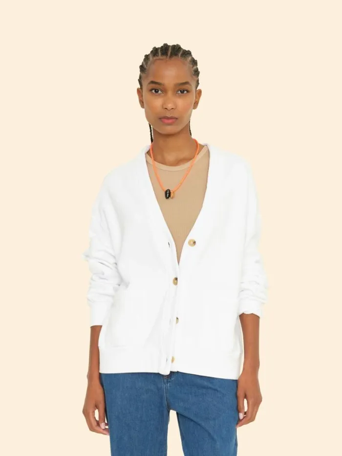 Xirena White Benny Cardigan Women Sweats and Tees